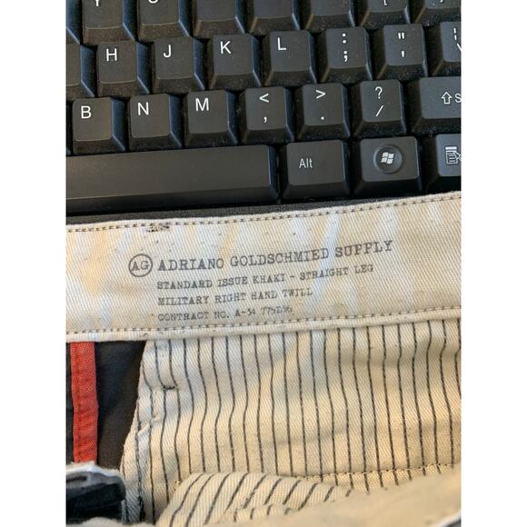 AG Adriano Goldschmied Men's Standard Issu Khaki Pant Straight Leg Black Size 36 - Picture 3 of 5